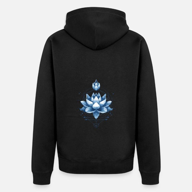 Fleur de lotus - symbole de sérénité et de beauté - Veste à capuche bio Premium Unisexe - noir