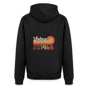 1965 anniversaire Né en 1965 - Veste à capuche bio Premium Unisexe - noir - Dos - Nico (187cm)