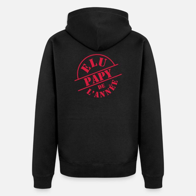 Elu Papy de l'année - Veste à capuche bio Premium Unisexe - noir