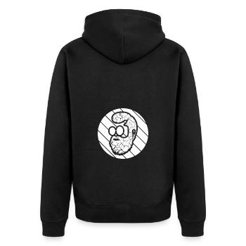 Bart - Unisex Premium Bio Zip Hoodie - Schwarz - Hinten - Nico (187cm)