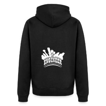 Ingenieure bauen Städte - Unisex Premium Bio Zip Hoodie - Schwarz - Hinten - Nico (187cm)