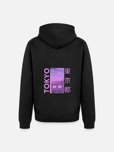 Tokyo Japan, Magenta - Unisex Premium Organic Zip Hoodie - black
