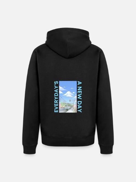 Everyday is a new day - Unisex Premium Organic Zip Hoodie - black