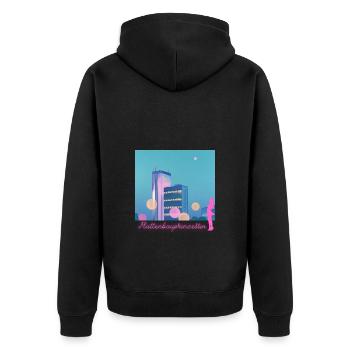 Prefabricated Building Princess - Unisex Premium Organic Zip Hoodie - black - Back - Nico (187cm)