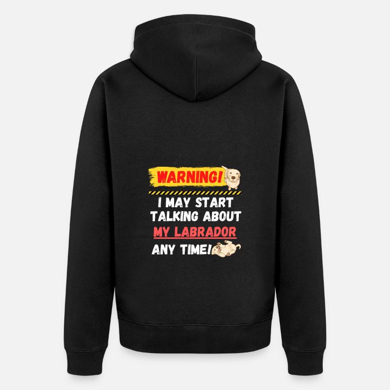 Warning Labrador - Unisex Premium Bio Zip Hoodie - Schwarz
