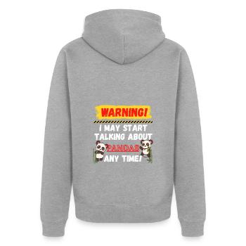 Warning Pandas - Unisex Premium Organic Zip Hoodie - heather grey - Back - Nico (187cm)