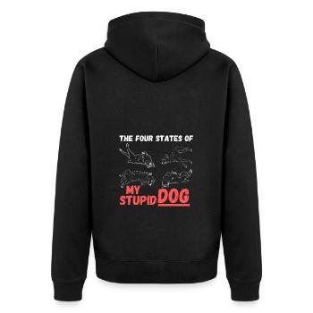 Quatre états de mon chien stupide - Veste à capuche bio Premium Unisexe - noir - Dos - Nico (187cm)
