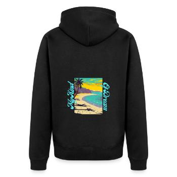 My Kind of Dream - Beach - Unisex Premium Organic Zip Hoodie - black - Back - Nico (187cm)