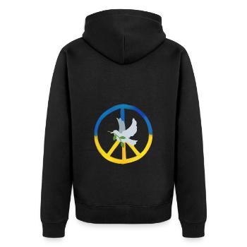 Peace Ukraine - Unisex Premium Organic Zip Hoodie - black - Back - Nico (187cm)