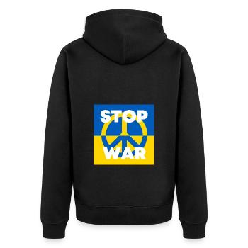 Arrêtez la guerre Ukraine - Veste à capuche bio Premium Unisexe - noir - Dos - Nico (187cm)
