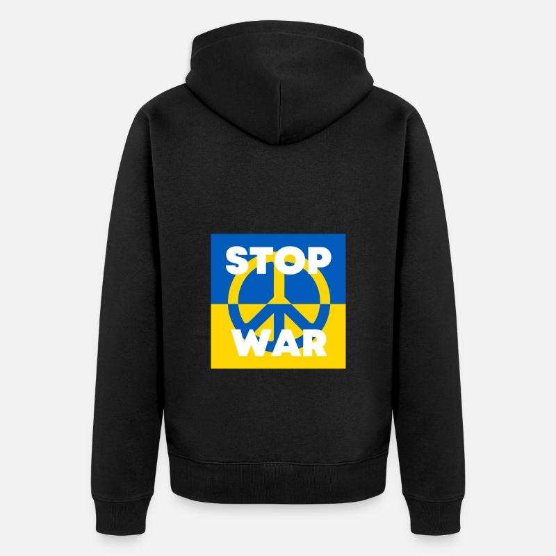 Stop War Ukraine - Unisex Premium Bio Zip Hoodie - Schwarz