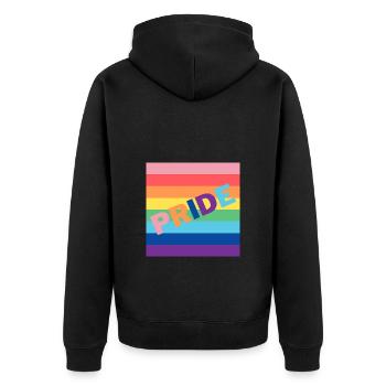 Pride - Unisex Premium Organic Zip Hoodie - black - Back - Nico (187cm)
