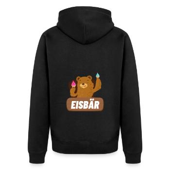 Eisbär - Unisex Premium Bio Zip Hoodie - Schwarz - Hinten - Nico (187cm)