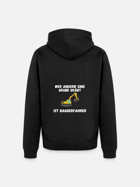 Baggerfahrer - Unisex Premium Bio Zip Hoodie - Schwarz