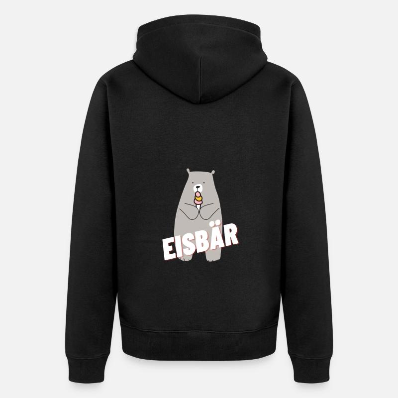 Eisbär, Ich bin ein Eisbär! - Unisex Premium Bio Zip Hoodie - Schwarz