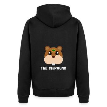 The Chipmunk - Unisex Premium Bio Zip Hoodie - Schwarz - Hinten - Nico (187cm)
