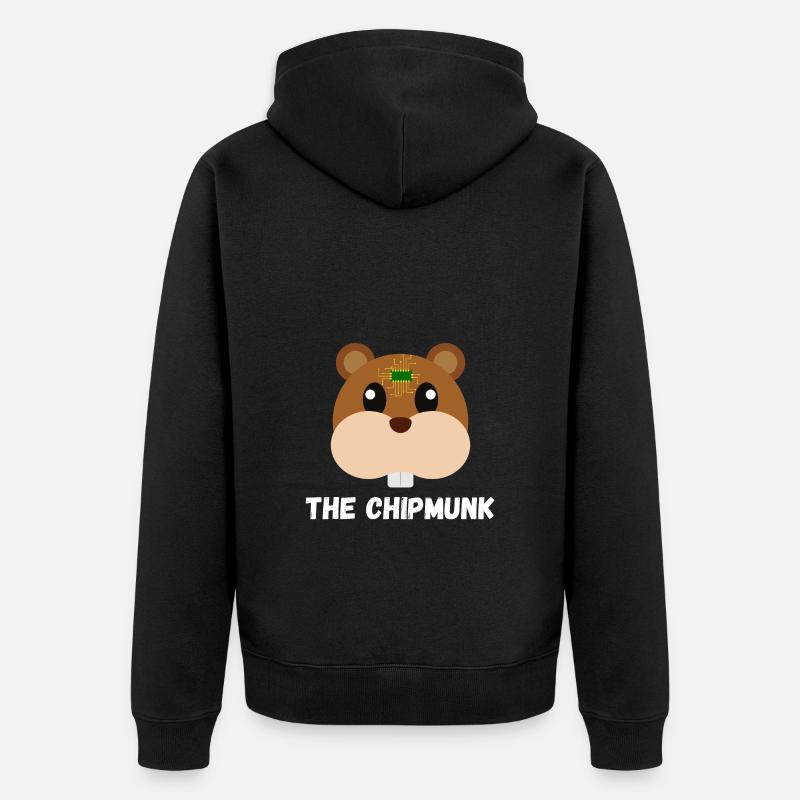 The Chipmunk - Unisex Premium Bio Zip Hoodie - Schwarz