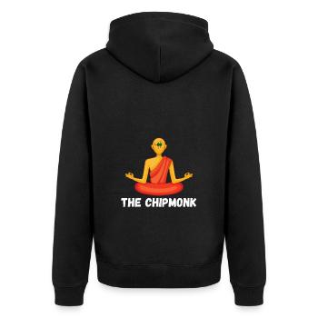 The Chipmonk - Unisex Premium Bio Zip Hoodie - Schwarz - Hinten - Nico (187cm)