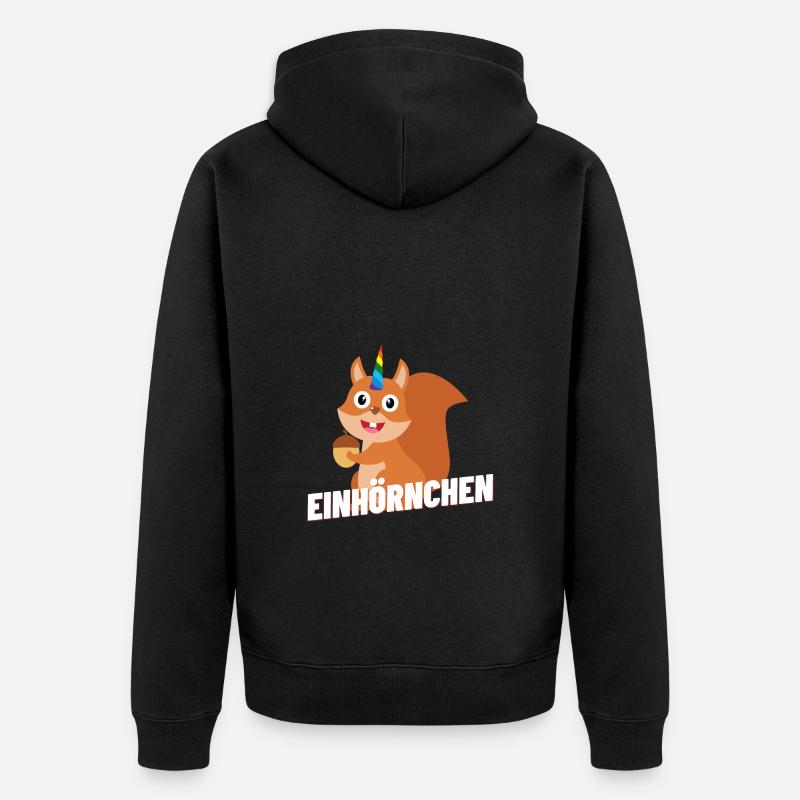 Einhörnchen - Unisex Premium Bio Zip Hoodie - Schwarz