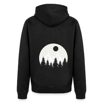 Travel - Unisex Premium Bio Zip Hoodie - Schwarz - Hinten - Nico (187cm)
