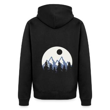 Travel - Unisex Premium Bio Zip Hoodie - Schwarz - Hinten - Nico (187cm)