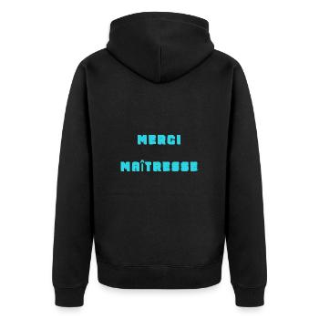 MERCI. MAÎTRESSE. MAÎTRE. MERCI MAÎTRESSE - Veste à capuche bio Premium Unisexe - noir - Dos - Nico (187cm)