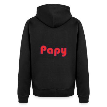 BONNE FÊTE PAPA. PAPA. FÊTE DES PÈRES. PÈRE - Veste à capuche bio Premium Unisexe - noir - Dos - Nico (187cm)