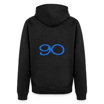 90. 90 ANS. 90e ANNIVERSAIRE. ANNIVERSAIRE 90 ANS. - Veste à capuche bio Premium Unisexe - noir - Dos - Nico (187cm)