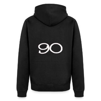 90. 90 ANS. 90e ANNIVERSAIRE. ANNIVERSAIRE 90 ANS. - Veste à capuche bio Premium Unisexe - noir - Dos - Nico (187cm)