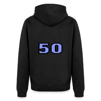 50. 50 ANS. 50e ANNIVERSAIRE. ANNIVERSAIRE 50 ANS. - Veste à capuche bio Premium Unisexe - noir - Dos - Nico (187cm)