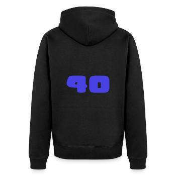 40. 40 JAHRE. 40-JÄHRIGES JUBILÄUM. GEBURTSTAG 40 JAHRE. - Unisex Premium Bio Zip Hoodie - Schwarz - Hinten - Nico (187cm)