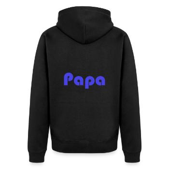 OPA. VATERTAG. ALLES GUTE ZUM GEBURTSTAG OPA. ICH LIEBE DICH. - Unisex Premium Bio Zip Hoodie - Schwarz - Hinten - Nico (187cm)