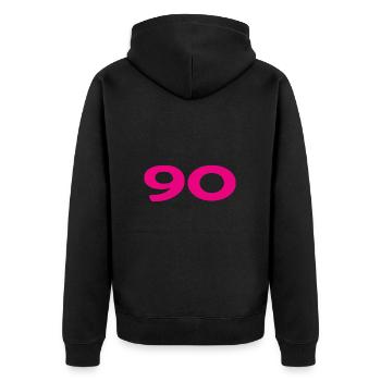 90. 90 ANS. 90e ANNIVERSAIRE. ANNIVERSAIRE 90 ANS. - Veste à capuche bio Premium Unisexe - noir - Dos - Nico (187cm)