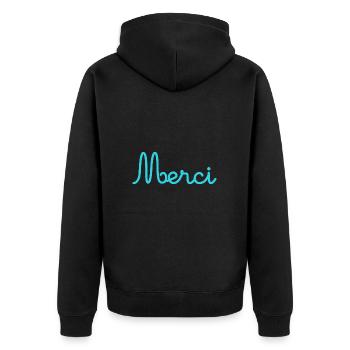 MERCI. MAÎTRESSE. MAÎTRE. MERCI MAÎTRESSE. MAITRE - Veste à capuche bio Premium Unisexe - noir - Dos - Nico (187cm)