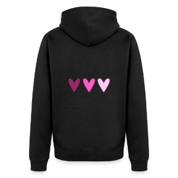CŒUR. CŒURS. SAINT VALENTIN. LOVE. AMOUR. NOËL - Veste à capuche bio Premium Unisexe - noir - Dos - Nico (187cm)