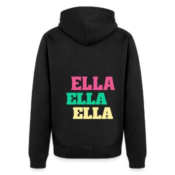 Ella Birthday Gifts Ella's Name Ellachen - Unisex Premium Organic Zip Hoodie - black - Back - Nico (187cm)