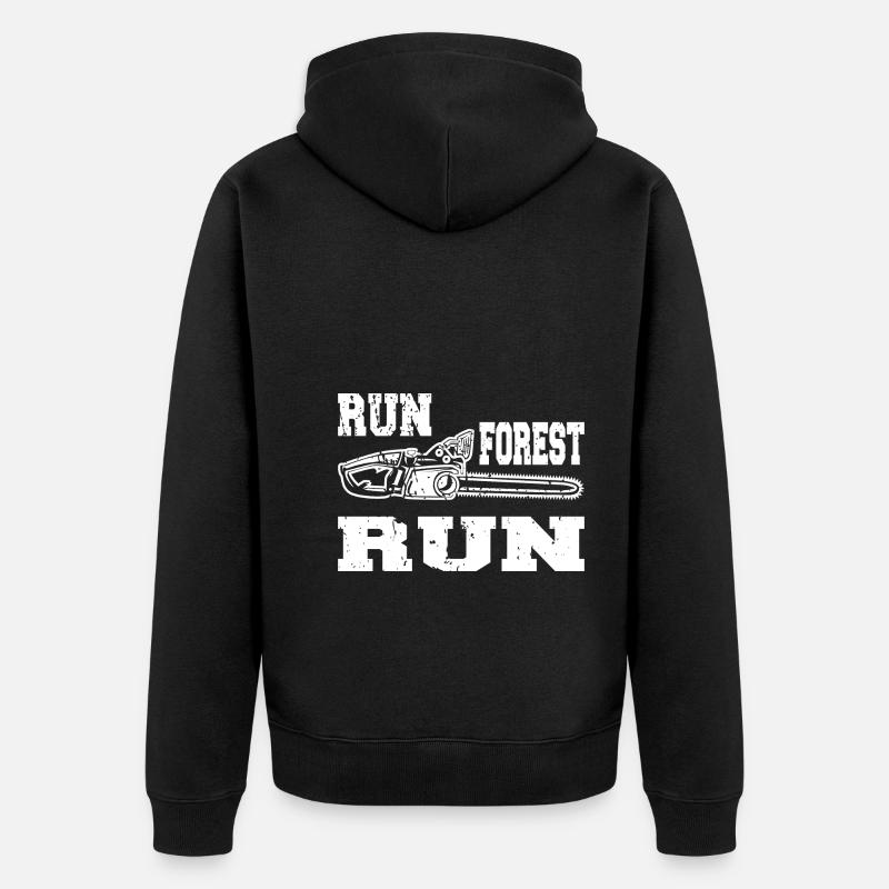 RUN FOREST RUN - Unisex Premium Bio Zip Hoodie - Schwarz