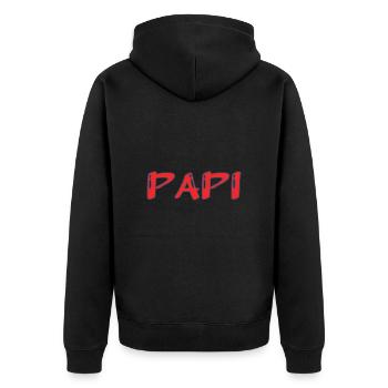 BONNE FÊTE PAPA. PAPA. FÊTE DES PÈRES. PÈRE - Veste à capuche bio Premium Unisexe - noir - Dos - Nico (187cm)