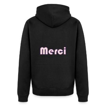 MAÎTRESSE. MAITRE. MERCI. MERCI MAÎTRESSE. MAITRE - Veste à capuche bio Premium Unisexe - noir - Dos - Nico (187cm)