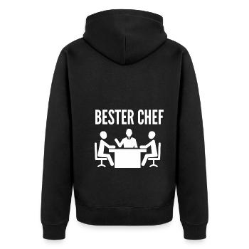 Bester Chef - Unisex Premium Bio Zip Hoodie - Schwarz - Hinten - Nico (187cm)