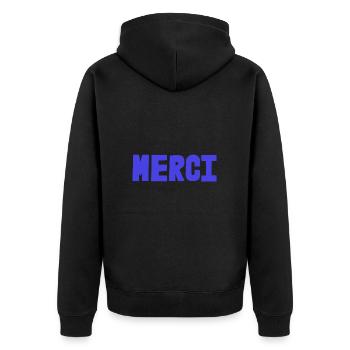 MERCI. MAÎTRESSE. MAÎTRE. MERCI MAÎTRESSE - Veste à capuche bio Premium Unisexe - noir - Dos - Nico (187cm)