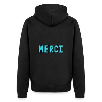 MERCI. MAÎTRESSE. MAÎTRE. MERCI MAÎTRESSE. MAITRE - Veste à capuche bio Premium Unisexe - noir - Dos - Nico (187cm)