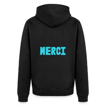 MERCI. MAÎTRESSE. MAÎTRE. MERCI MAÎTRESSE. MAITRE - Veste à capuche bio Premium Unisexe - noir - Dos - Nico (187cm)