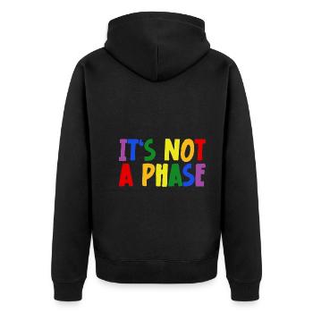 LGBTQIA+ Rainbow Flag Gay Pride It's Not A Phase - Unisex Premium Bio Zip Hoodie - Schwarz - Hinten - Nico (187cm)