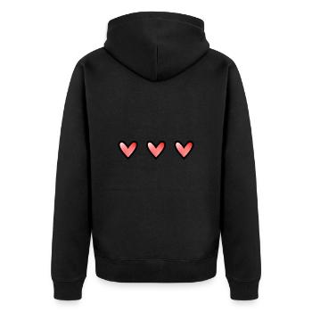 HEILIGER VALENTINSTAG. Junggesellinnenabschied. ICH LIEBE DICH. ICH LIEBE DICH. LIEBE - Unisex Premium Bio Zip Hoodie - Schwarz - Hinten - Nico (187cm)