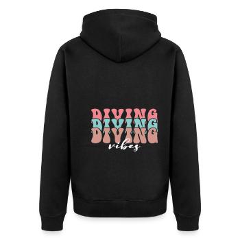 Diving Vibes - Unisex Premium Organic Zip Hoodie - black - Back - Nico (187cm)
