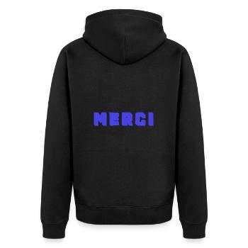 MERCI. MAÎTRESSE. MAÎTRE. MERCI MAÎTRESSE - Veste à capuche bio Premium Unisexe - noir - Dos - Nico (187cm)