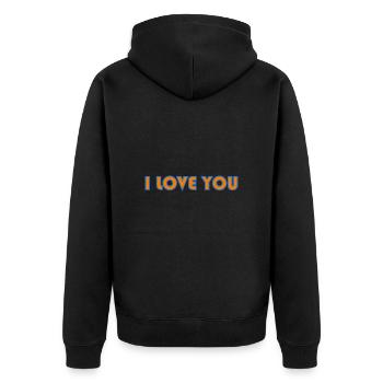 HAPPY BIRTHDAY DAD. DAD. FATHER's DAY. FATHER - Unisex Premium Organic Zip Hoodie - black - Back - Nico (187cm)