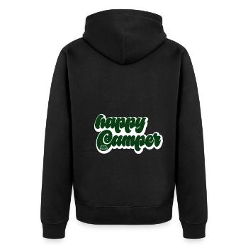 happy Camper - Unisex Premium Bio Zip Hoodie - Schwarz - Hinten - Nico (187cm)