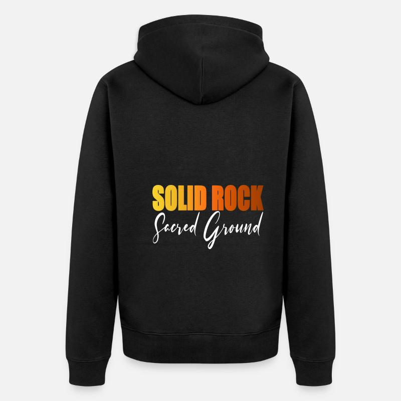 SOLID ROCK Sacred Ground - Unisex Premium Organic Zip Hoodie - black